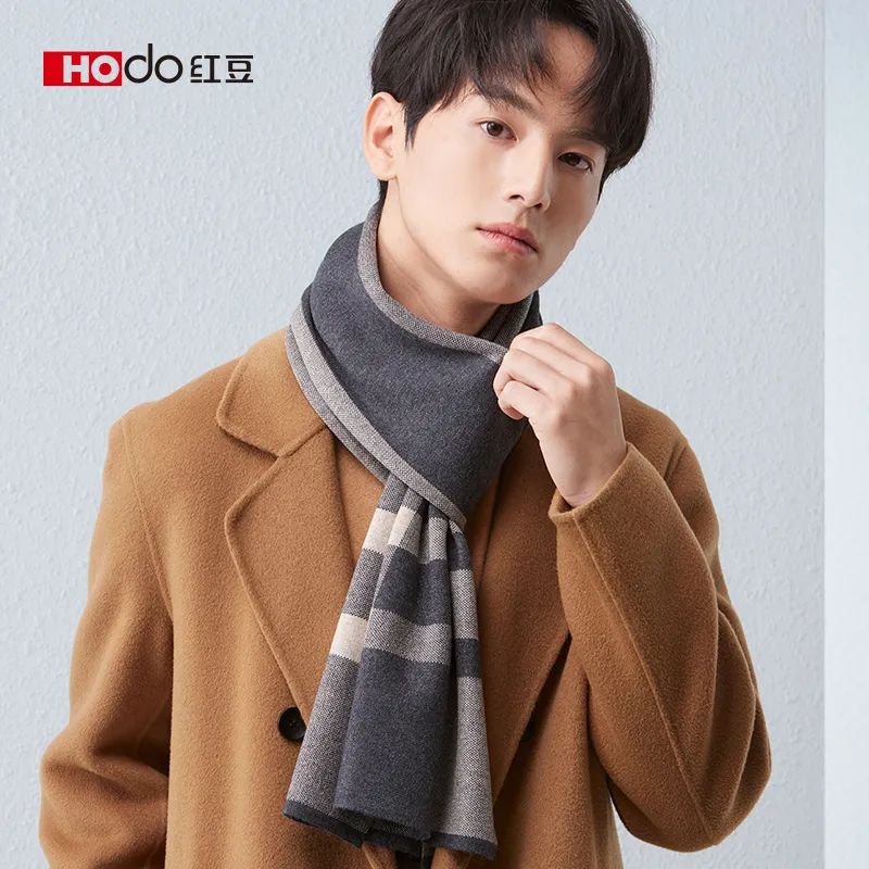 Red bean Knit Scarves Men-7