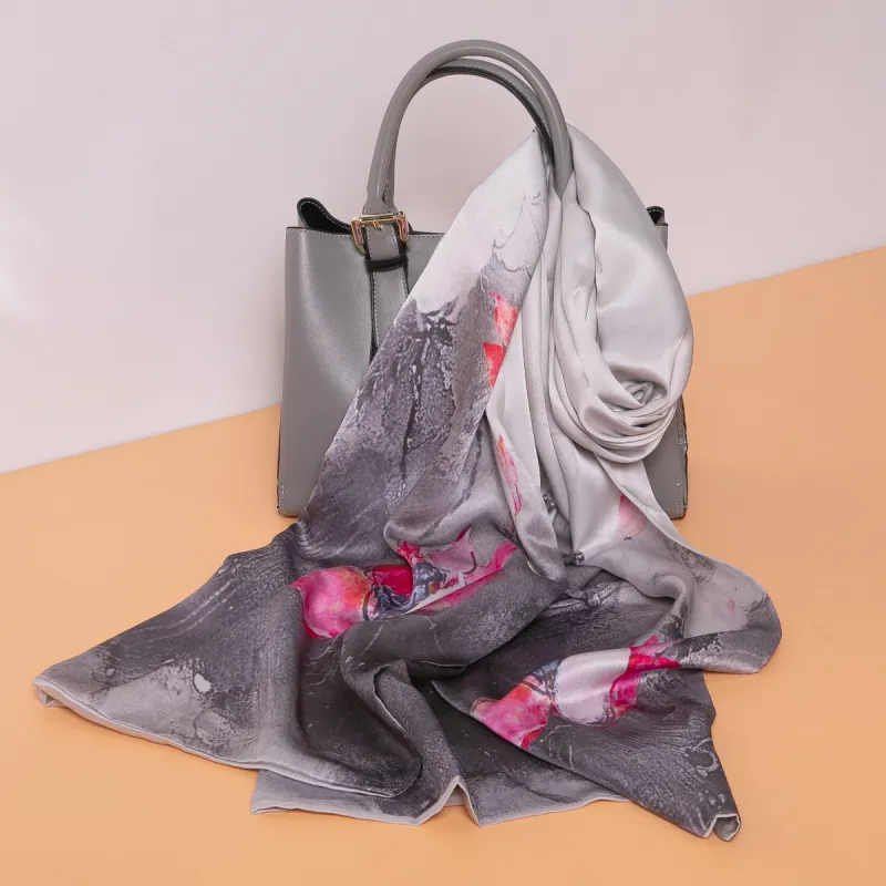 Red Bean 100% Mulberry Silk Scarves Women's-3