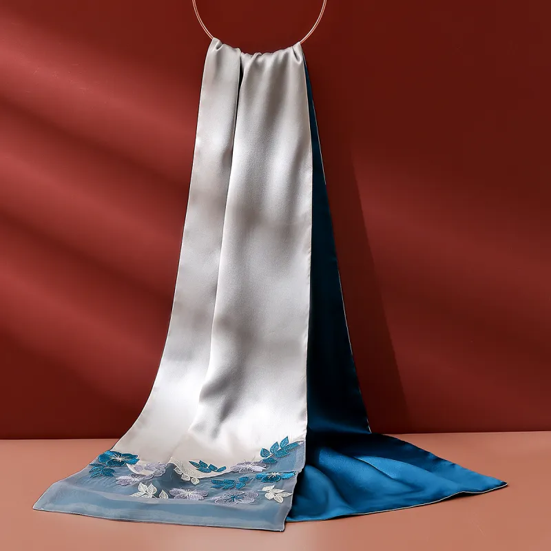 Red Bean 100% Mulberry Silk Scarves Women's-1