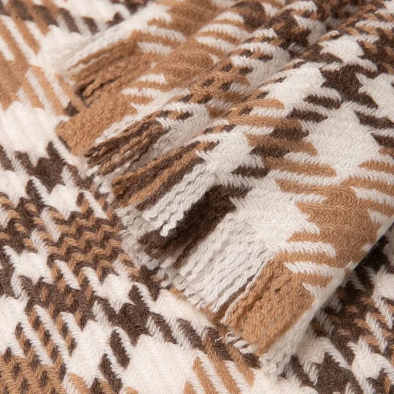 Red Bean Cashmere Knit Scarves Women's-2