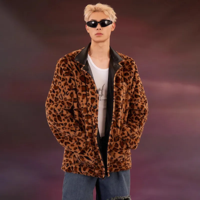 KADAKADA SUITE Leather Jacket Unisex Leopard Print/Black-3