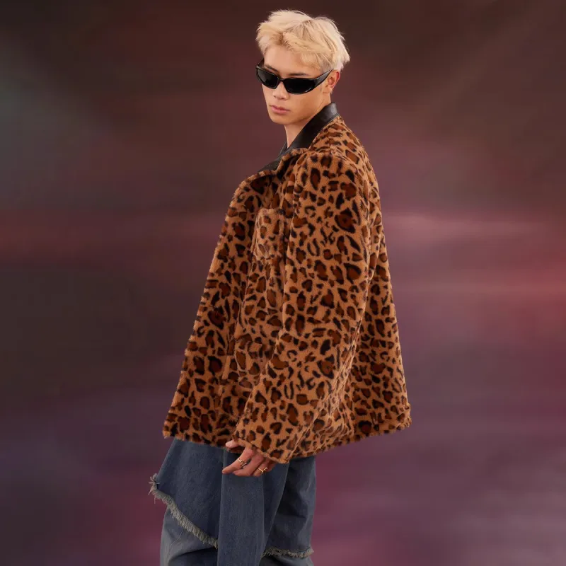 KADAKADA SUITE Leather Jacket Unisex Leopard Print/Black-5