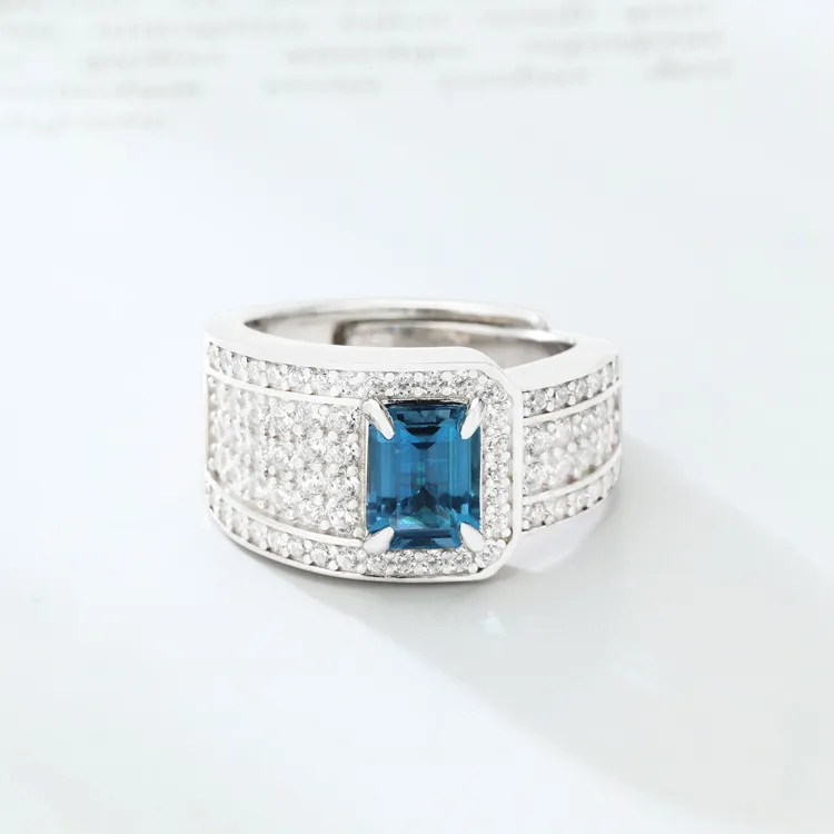 AIDAQIAN S925 Silver Ring Open And Adjustable Men's-2