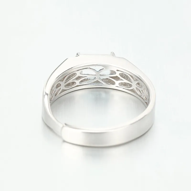 AIDAQIAN Natural S925 Silver Ring, Open And Adjustable Men's-4