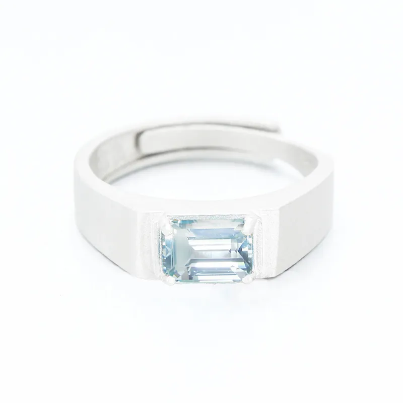 AIDAQIAN Natural S925 Silver Ring, Open And Adjustable Men's-1