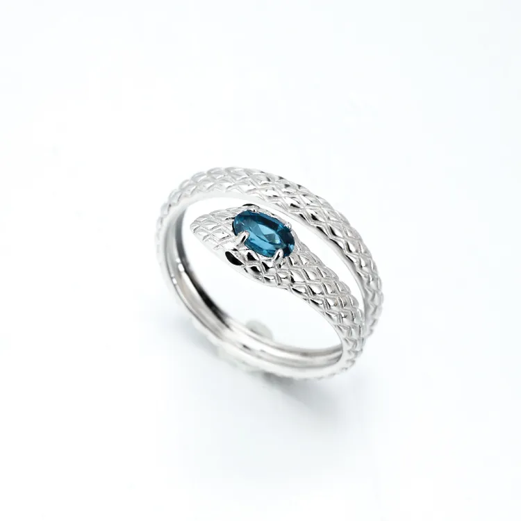 AIDAQIAN S925 Silver Snake Ring Open And Adjustable Unisex-1