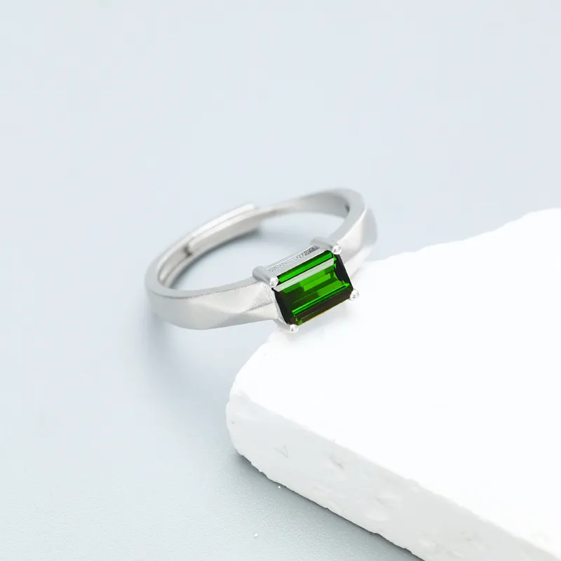 AIDAQIAN S925 Silver Diopside Rings Unisex-2