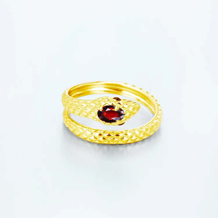 AIDAQIAN S925 Silver Snake Ring Open And Adjustable Unisex-2