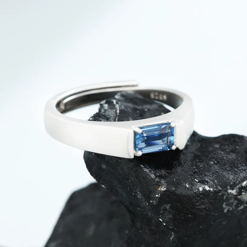 AIDAQIAN S925 Silver Ring Open And Adjustable Men's-4