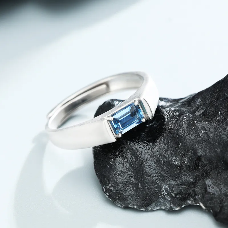 AIDAQIAN S925 Silver Ring Open And Adjustable Men's-2