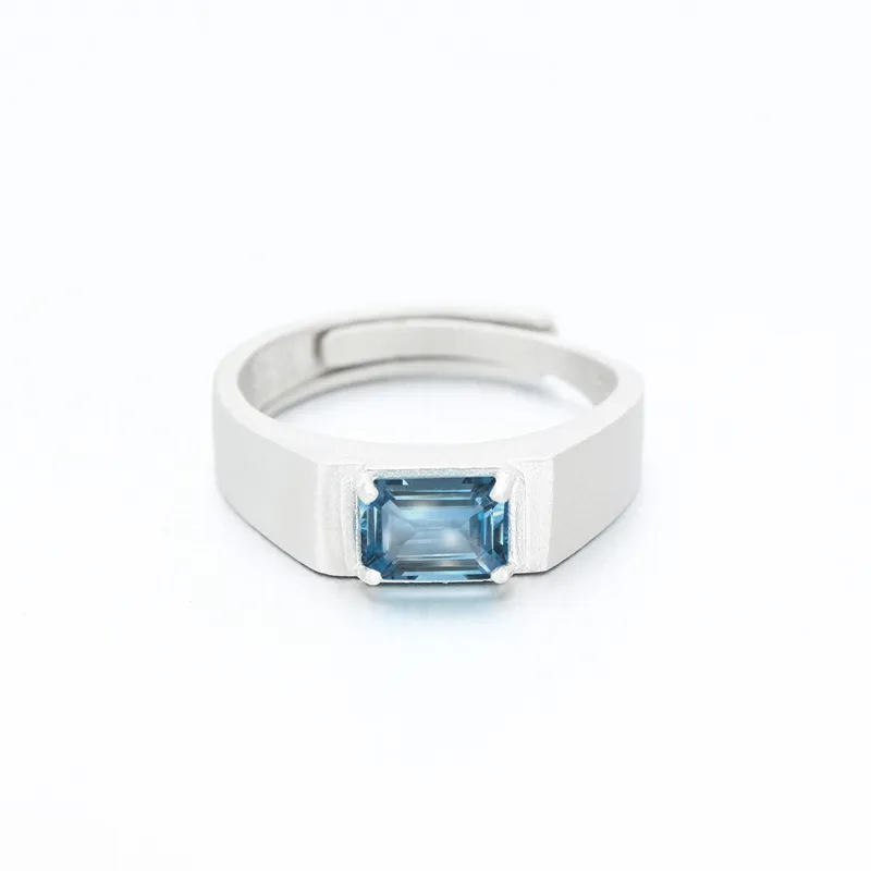 AIDAQIAN S925 Silver Ring Open And Adjustable Men's-2