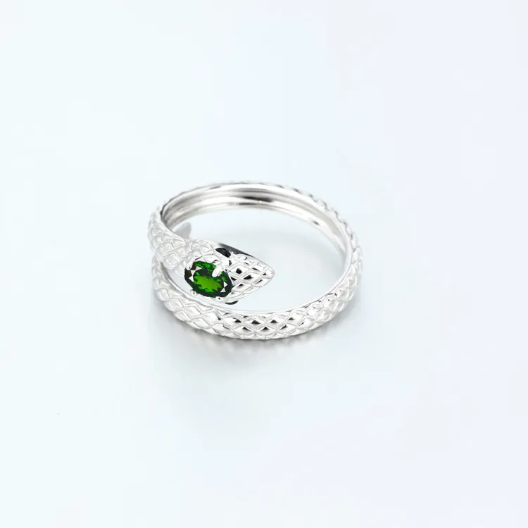 AIDAQIAN S925 Silver Snake Ring Open And Adjustable Unisex-3