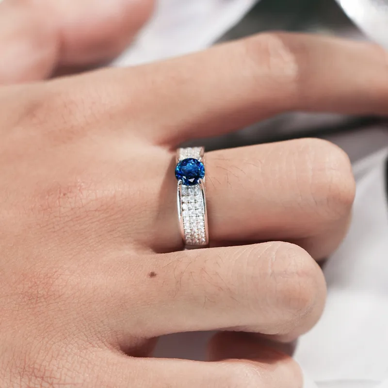 AIDAQIAN S925 Silver Ring Closed End Men's-2