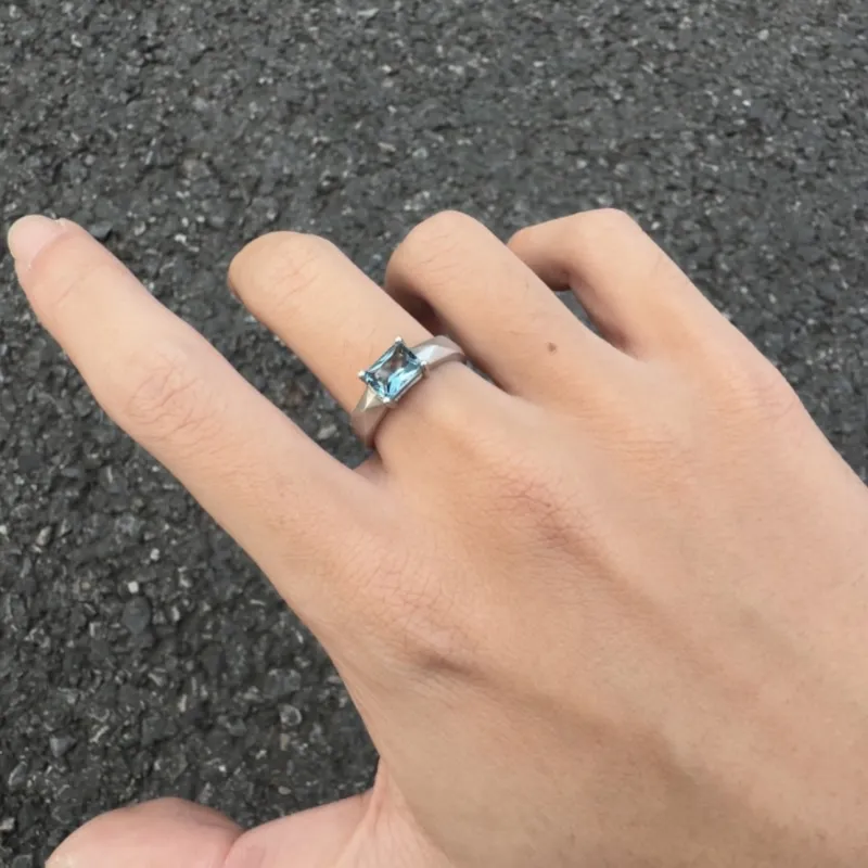 AIDAQIAN S925 Silver Ring Open And Adjustable Men's-2