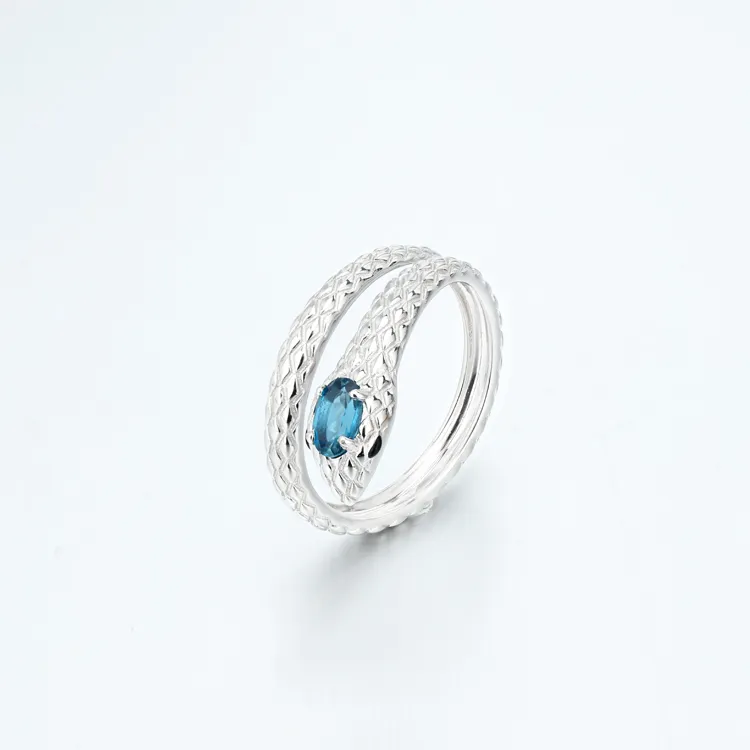 AIDAQIAN S925 Silver Snake Ring Open And Adjustable Unisex-4