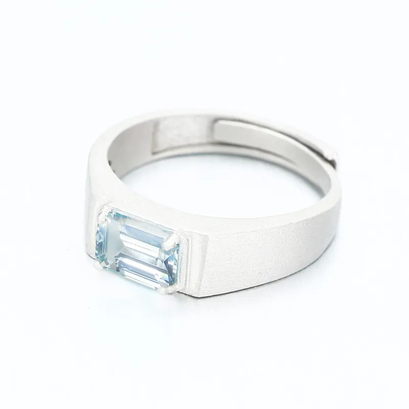 AIDAQIAN Natural S925 Silver Ring, Open And Adjustable Men's-2