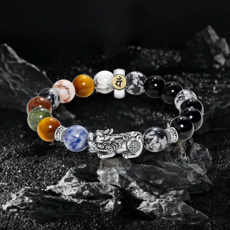 TANGSHU Map Stone Wealth And Good Luck Beaded Bracelet Unisex-26