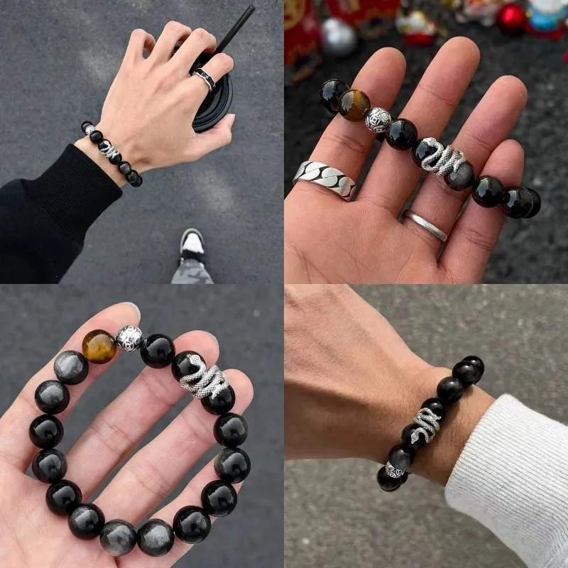 TANGSHU Obsidian Bracelets Unisex-3