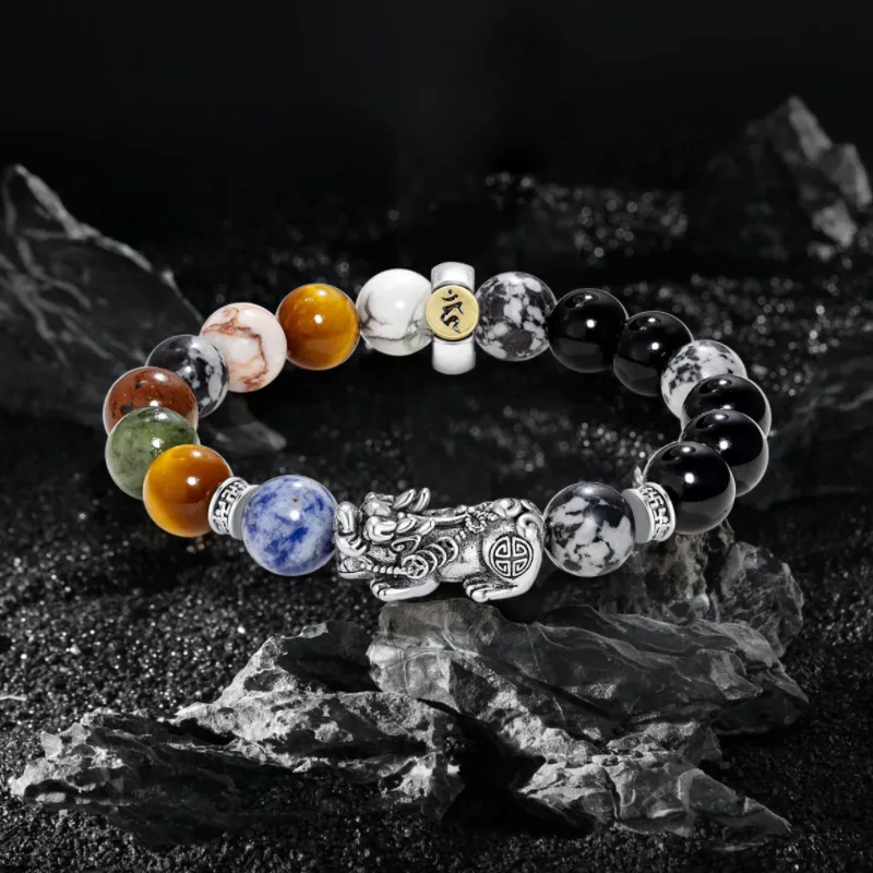 TANGSHU Map Stone Wealth And Good Luck Beaded Bracelet Unisex-36