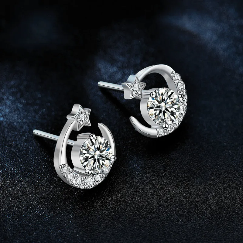 WUMZK 925 Sterling Silver Stud Earrings Women's-3