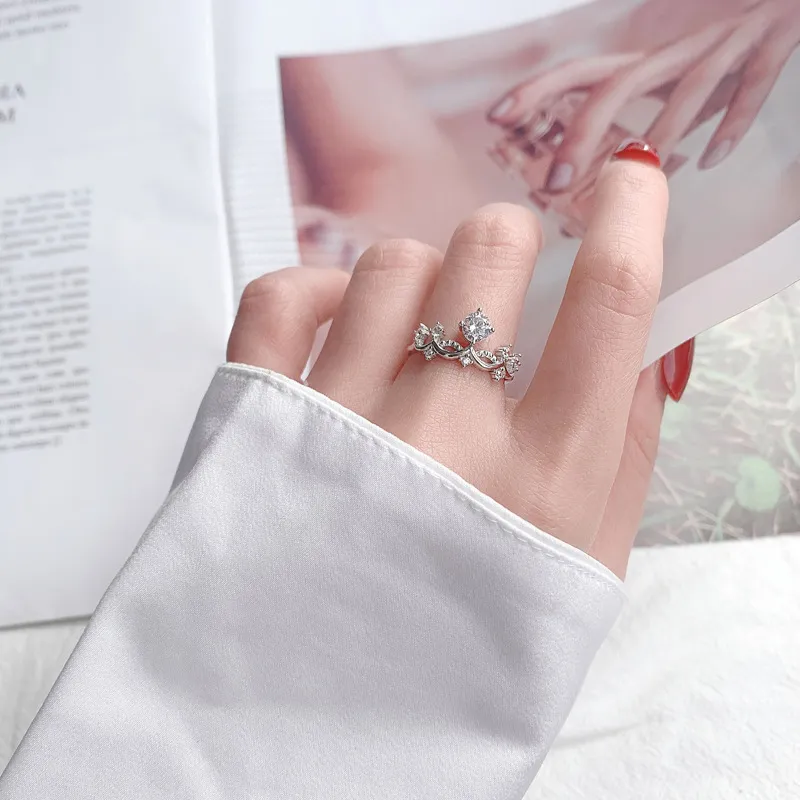 WUMZK S925 Silver Moissanite Rings Unisex-6