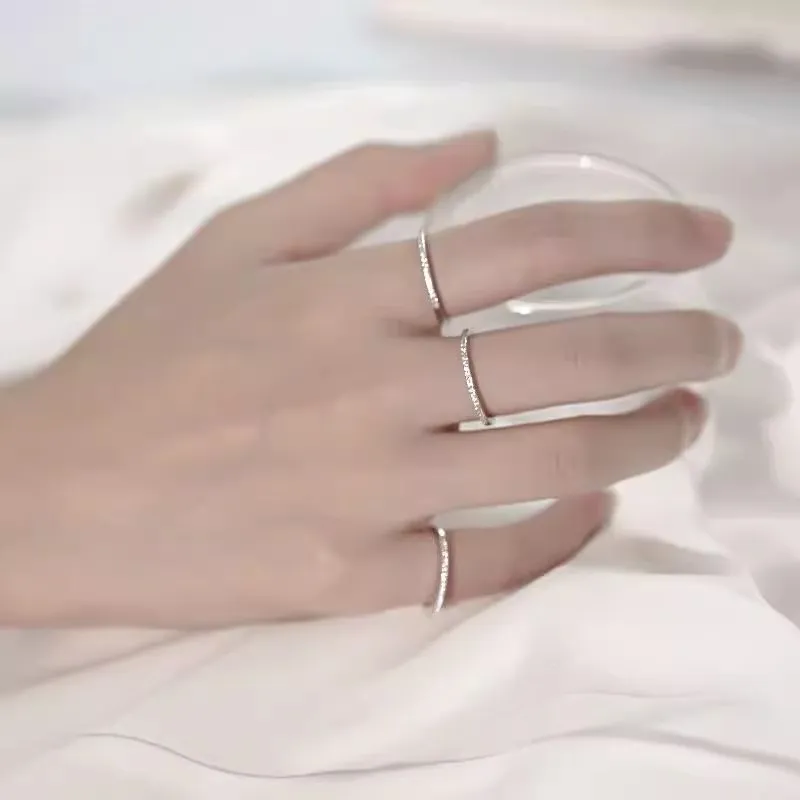WUMZK 925 Silver Moissan Rings Women's-4