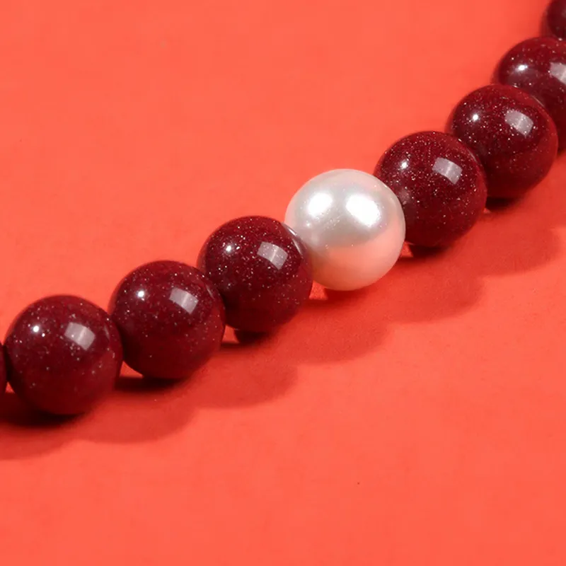 WUMZK Reconstructed Cinnabar Bracelets Unisex-3