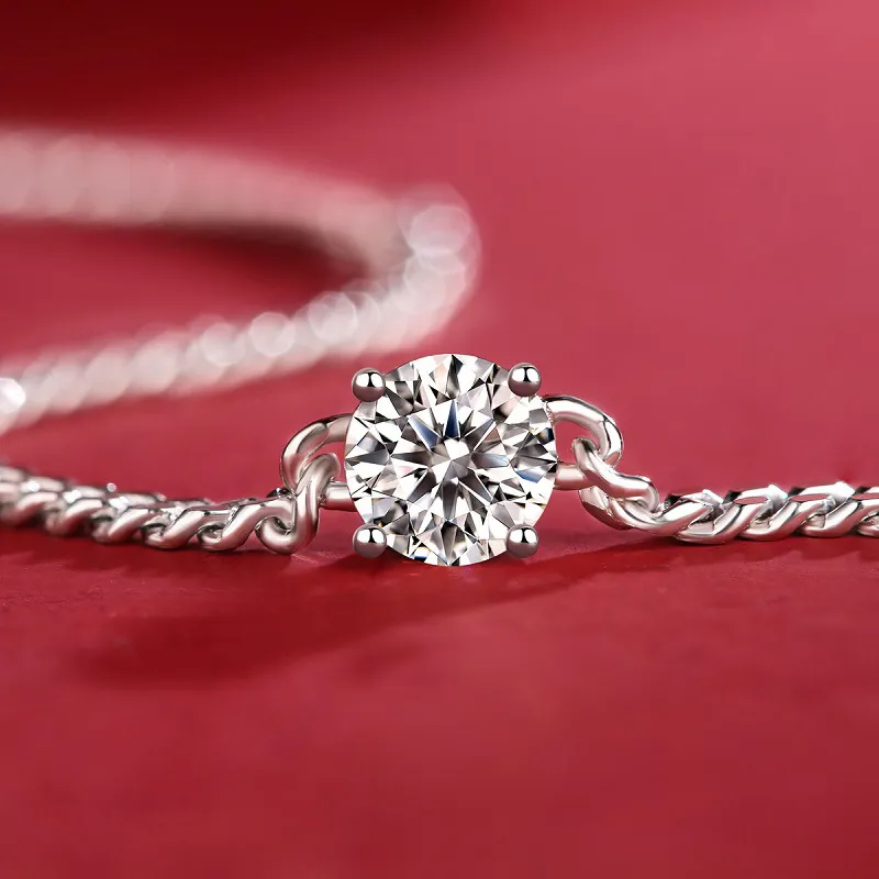 WUMZK 925 Silver Mohsunnite Bracelets Women's-3