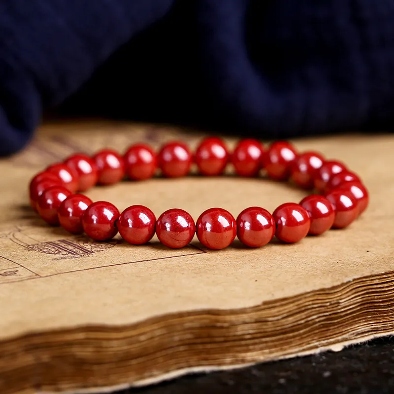 WUMZK Reconstructed Cinnabar Bracelets Unisex-1