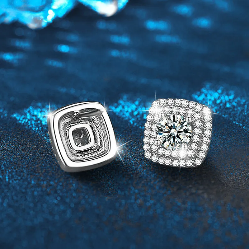 WUMZK Moissanite Stud Earrings Women's-4