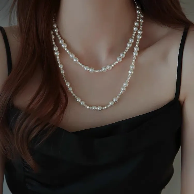 WUMZK Faux Pearl Necklaces Women's-3