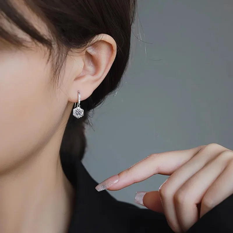 WUMZK 925 Sterling Silver Stud Earrings Women's-4