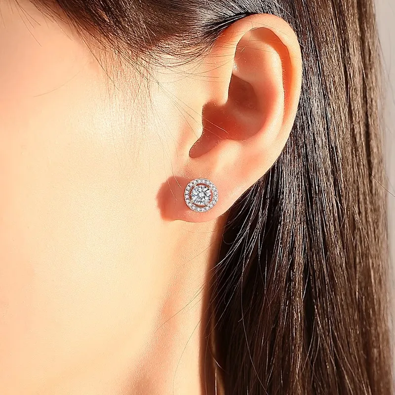 WUMZK 925 Sterling Silver Stud Earrings Women's-4