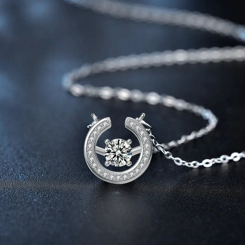 WUMZK 925 Sterling Silver Moissanite Necklaces Women's-2