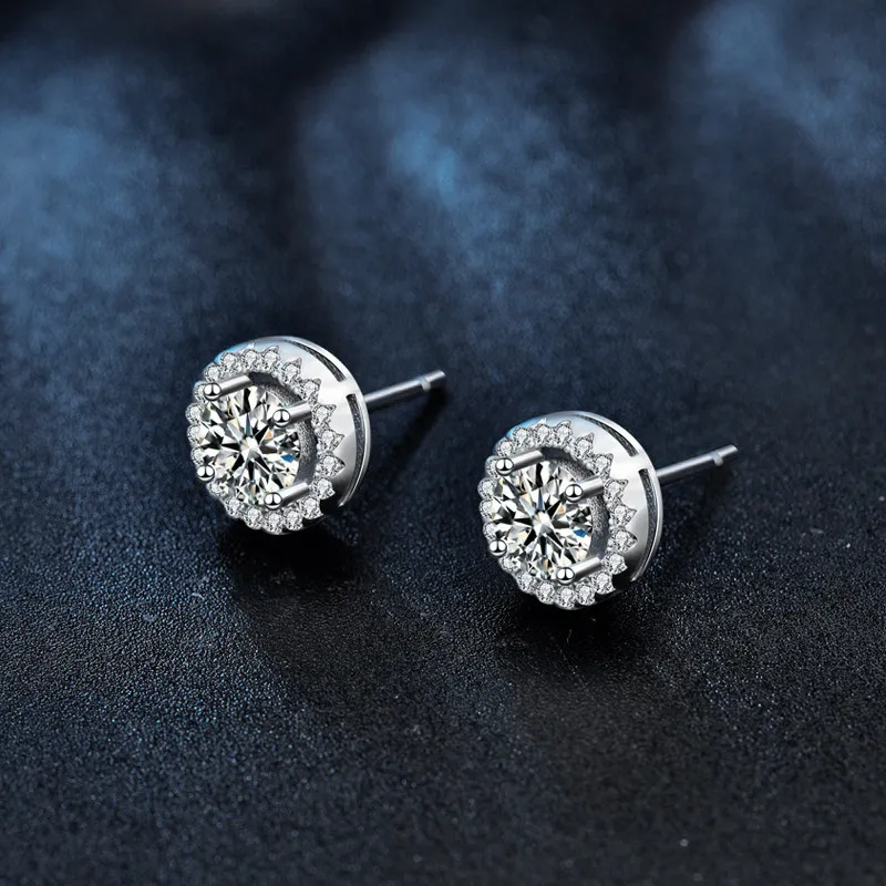 WUMZK 925 Sterling Silver Stud Earrings Women's-3