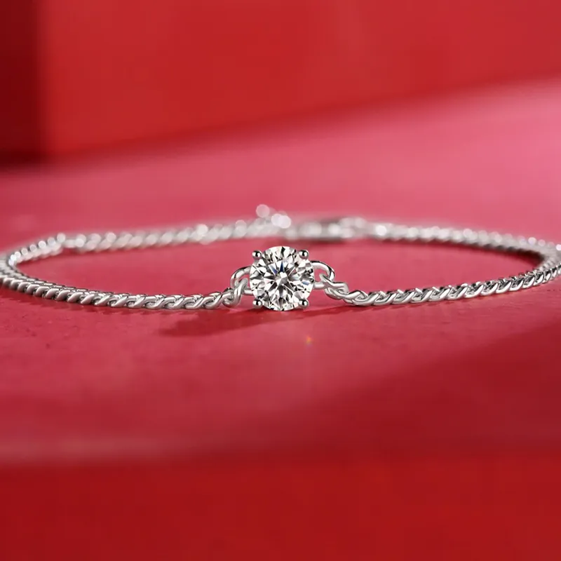 WUMZK 925 Silver Mohsunnite Bracelets Women's-2