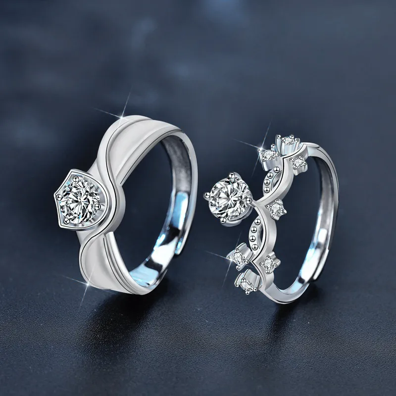 WUMZK S925 Silver Moissanite Rings Unisex-3