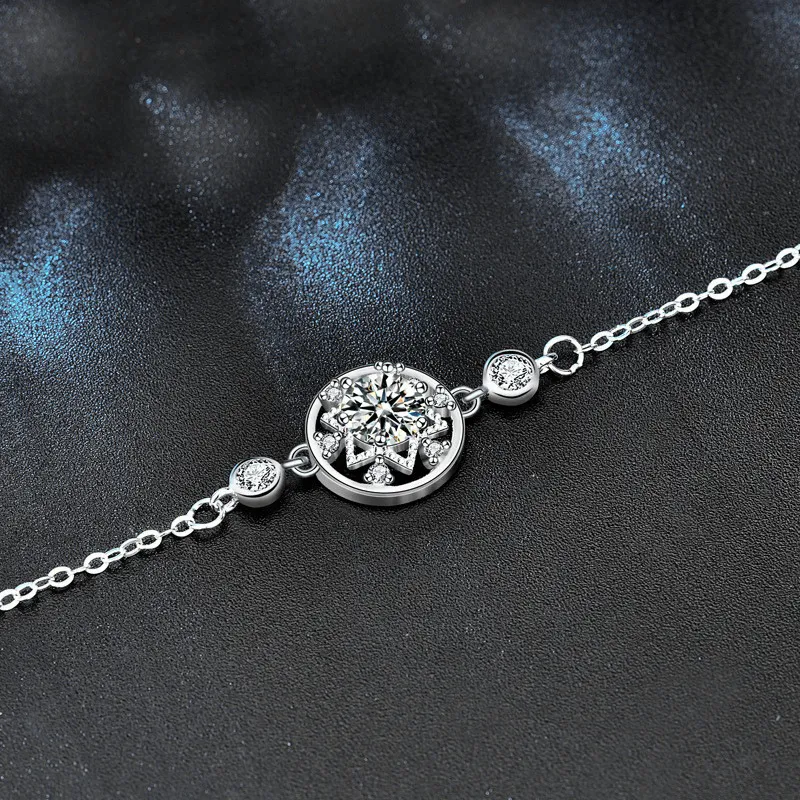 WUMZK Moissanite 925 Sterling Silver Bracelets Women's-1