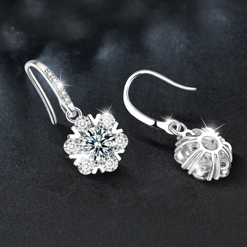 WUMZK 925 Sterling Silver Stud Earrings Women's-3