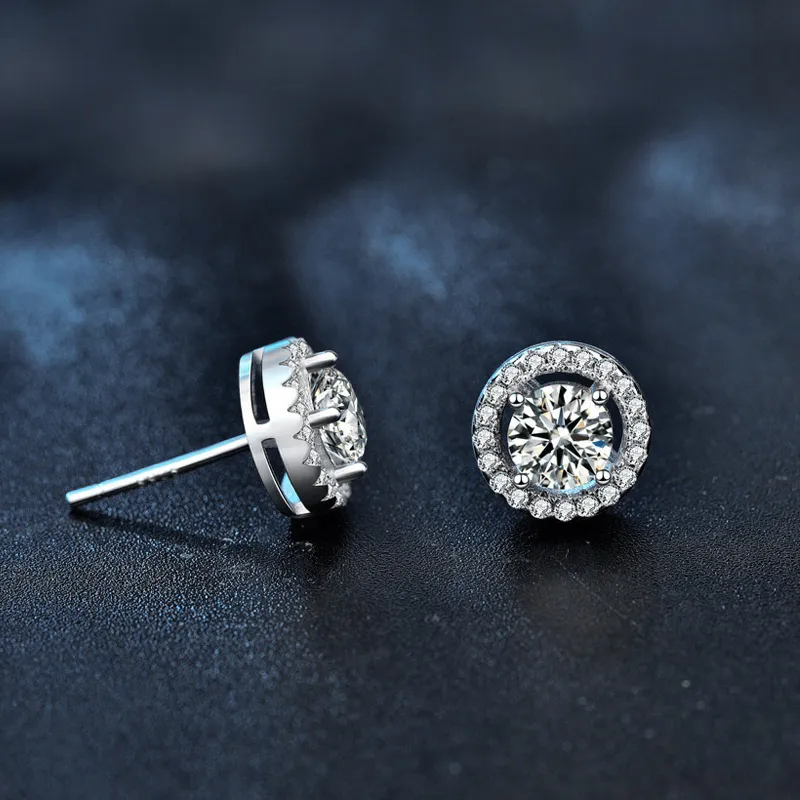 WUMZK 925 Sterling Silver Stud Earrings Women's-2