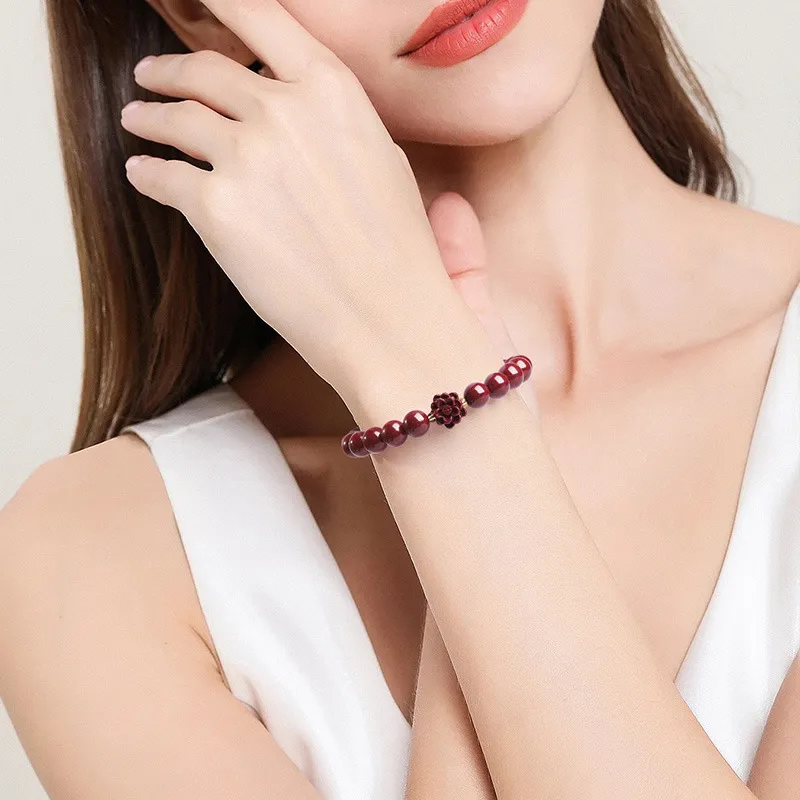 WUMZK Reconstructed Cinnabar Bracelets Unisex-1