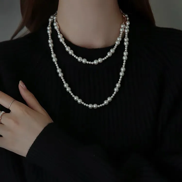 WUMZK Faux Pearl Necklaces Women's-1