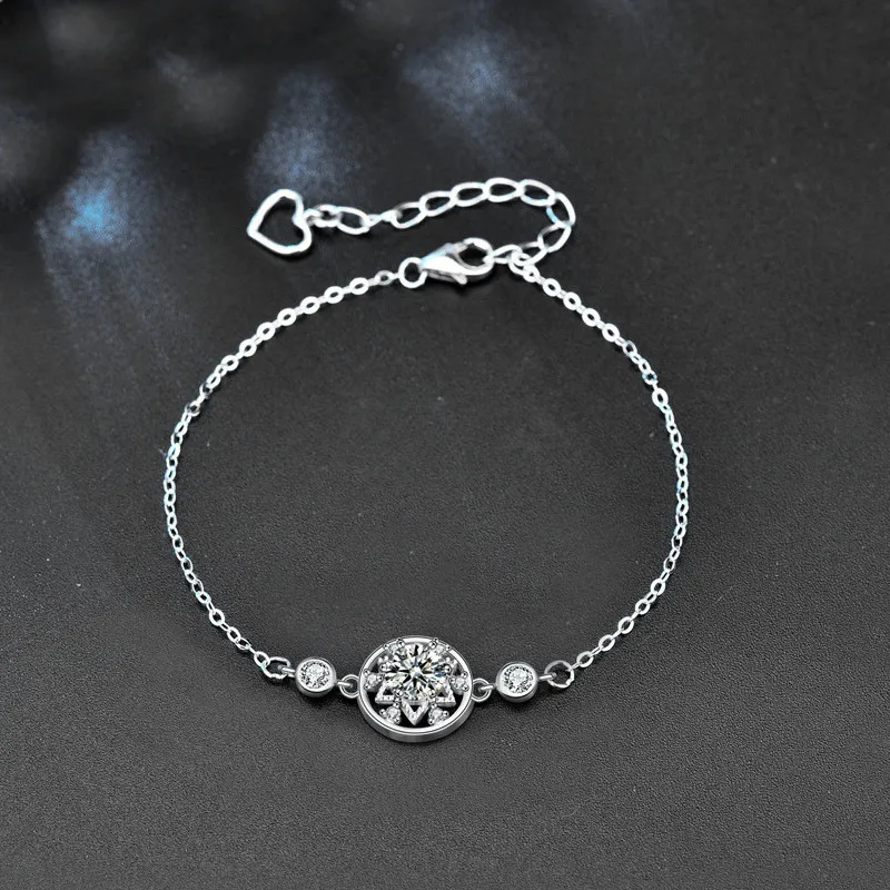 WUMZK Moissanite 925 Sterling Silver Bracelets Women's-2