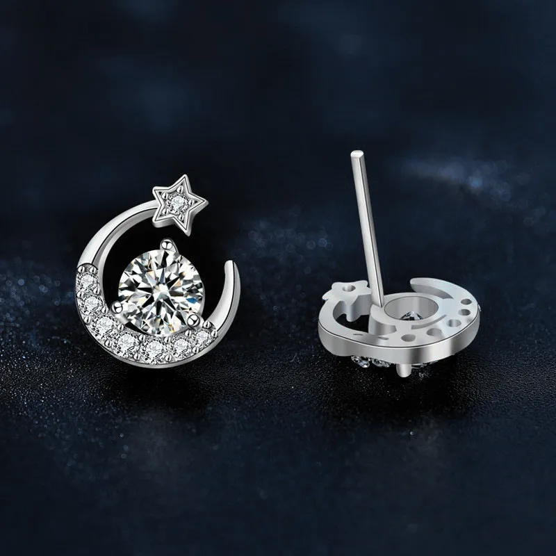 WUMZK 925 Sterling Silver Stud Earrings Women's-2