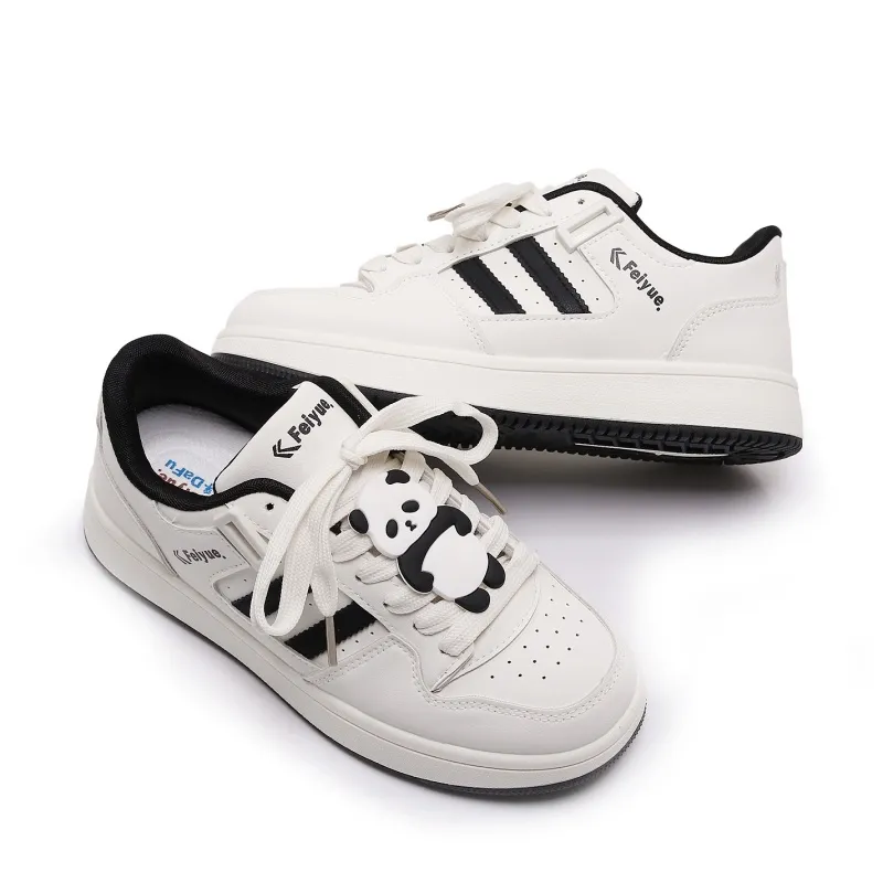 Feiyue Girly Heart Series Slip Resistant, Abrasion Resistant, Lightweight Low Top Casual Shoes Women's White Black-2