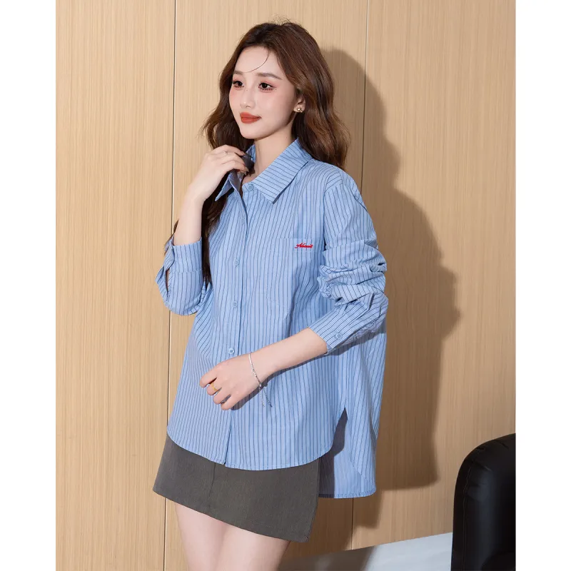 Tonlion Shirts Women's Blue-4