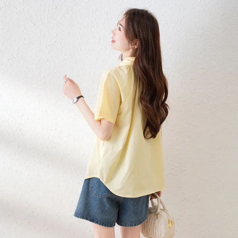 Tonlion Shirt Women's Light Yellow-4