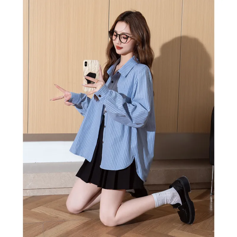 Tonlion Shirts Women's Blue-2