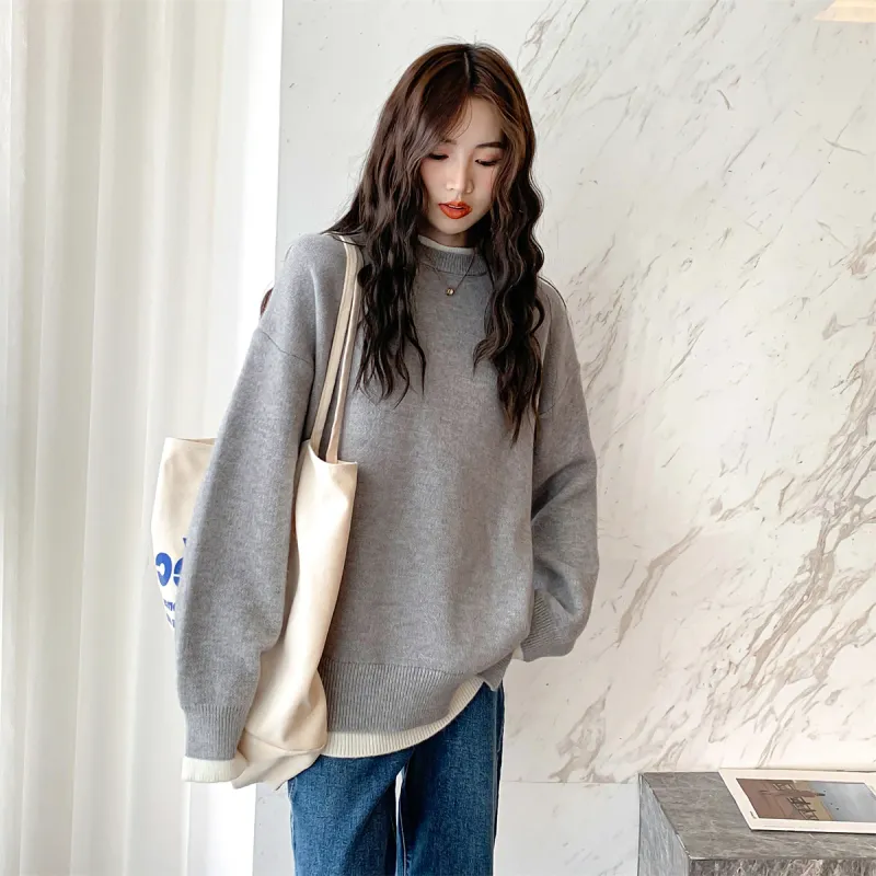 Tonlion Sweater Women's Light Gray-3