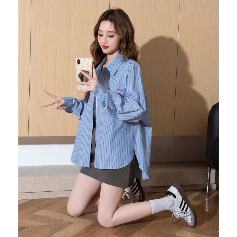 Tonlion Shirts Women's Blue-3